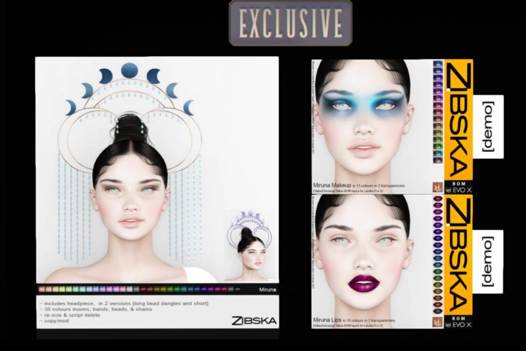 Miruna Headpiece, L$250 | Miruna Makeup &amp; Lipstick - Evo X, L$200 each/L$325 FP