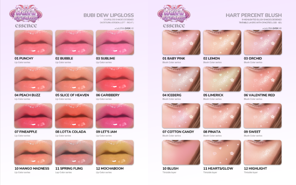 Bubi Dew Lipgloss &amp; Heart Percent Blush - EvoX