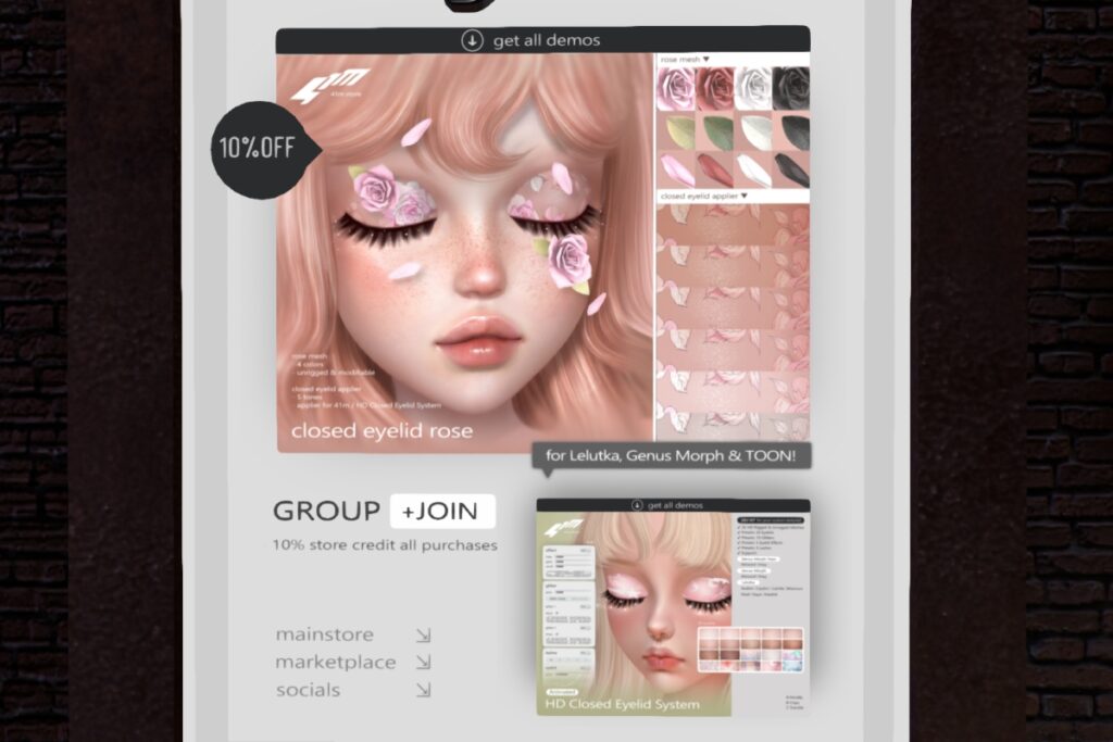 Closed Eyelid Rose - EvoX/Genus Morph/Genus Morphtoon, L$269