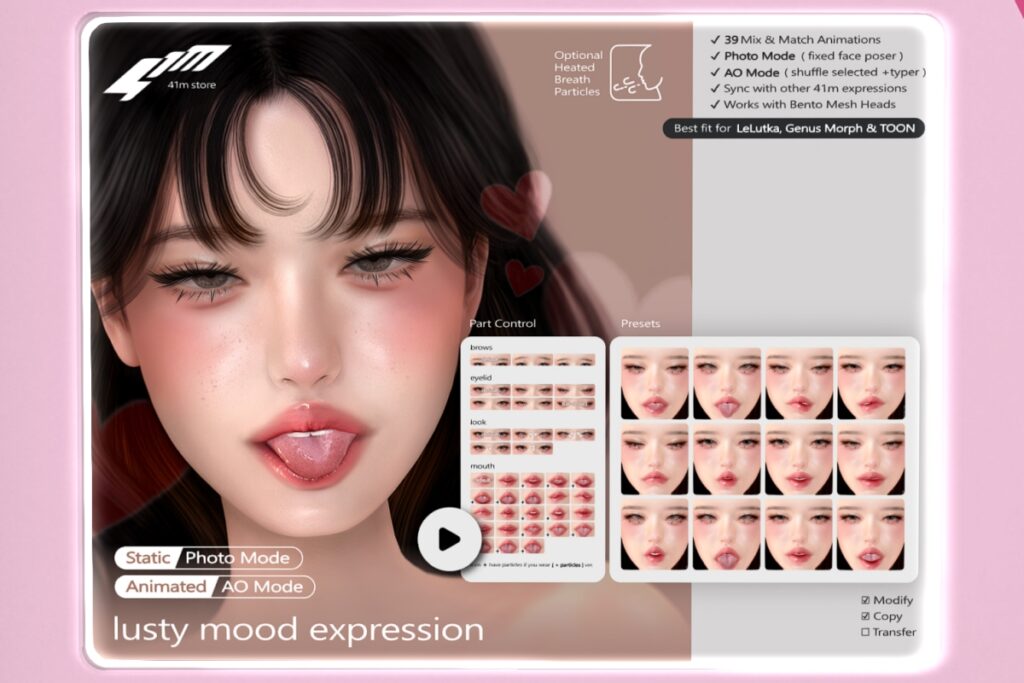 Lusty Mood Expression HUD, L$699