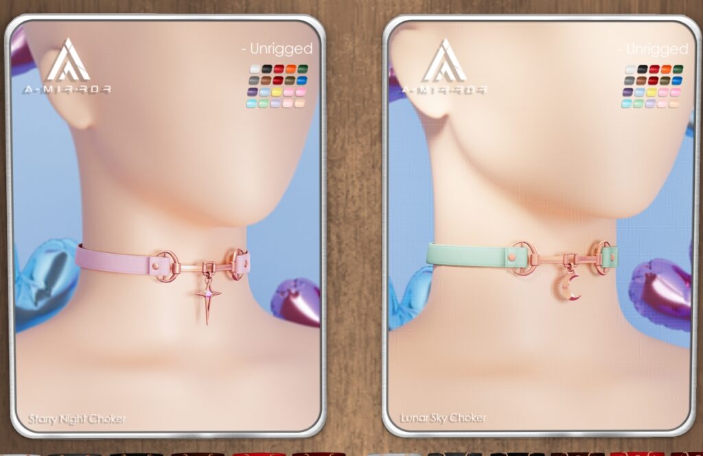 Starry Night Choker &amp; Lunar Sky Choker, L$299 each/L$580 each FP