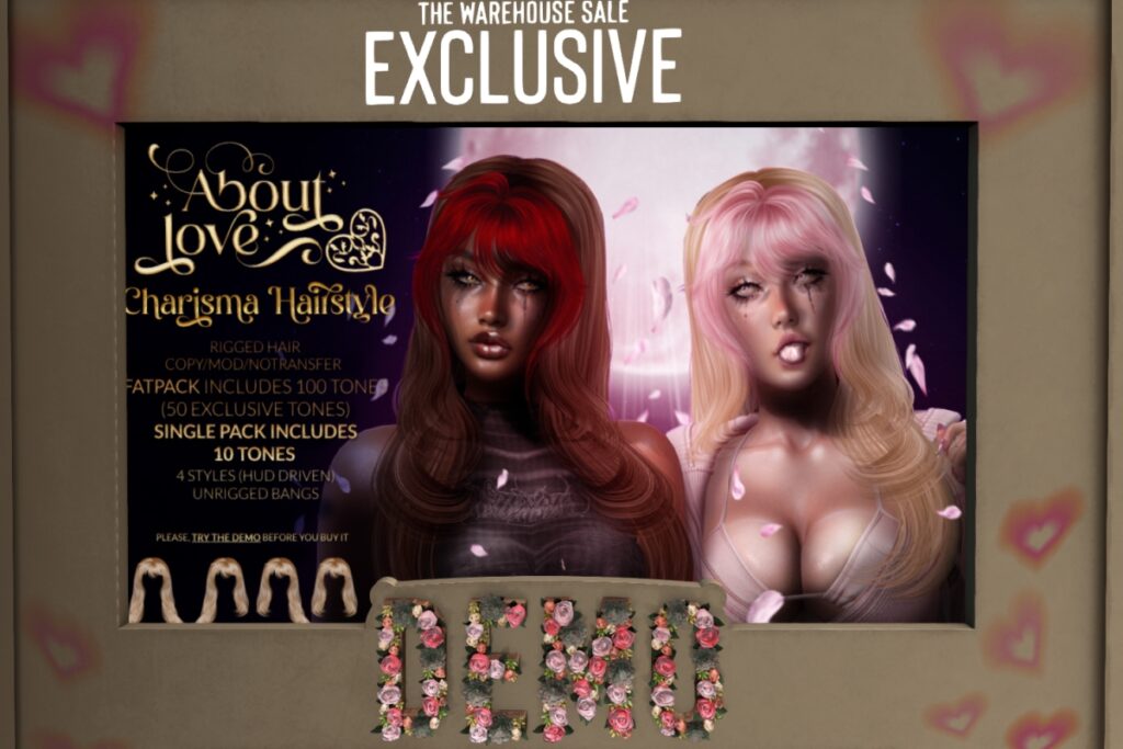 Charisma Hair, L$225 each/L$750 FP