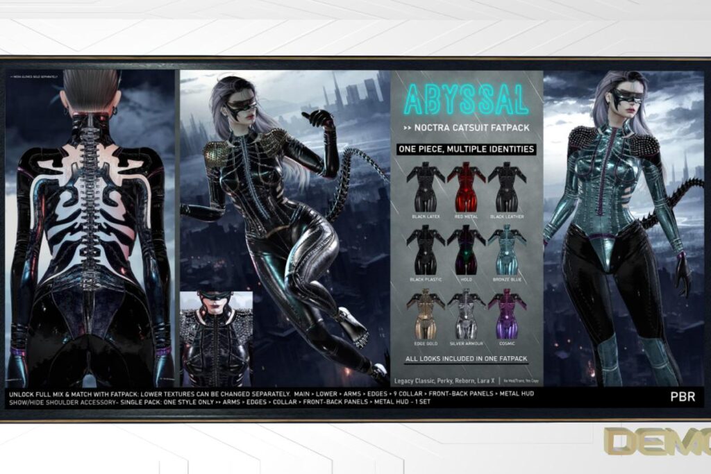 Noctra Suit - Legacy/MaitreyaX/Reborn/+mods, L$449 each/L$1599 FP