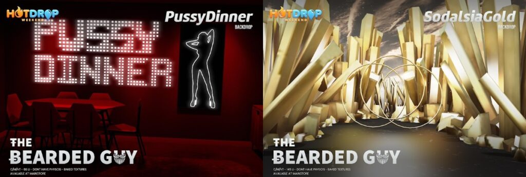Pussy Dinner &amp; Sodalsia Gold Backdrops