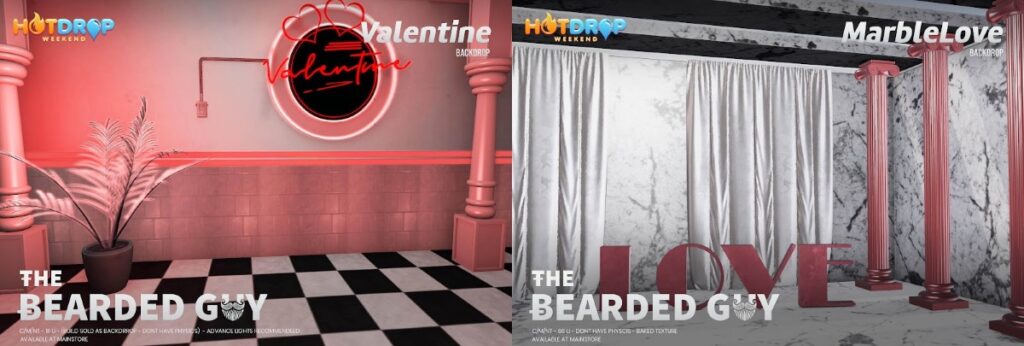 Valentine &amp; Marble Love Backdrops