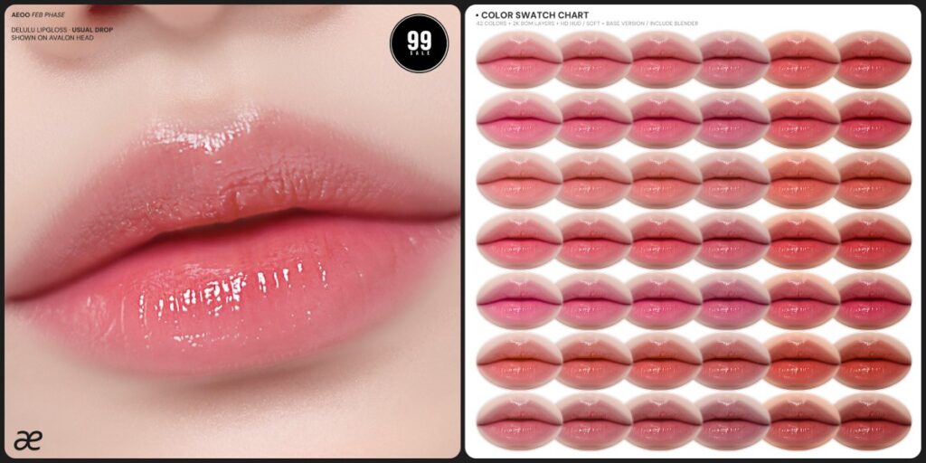 Delulu Lipgloss - EvoX	<a href="http://maps.secondlife.com/secondlife/Dove/92/43/1108" target="_blank">Teleport</a>