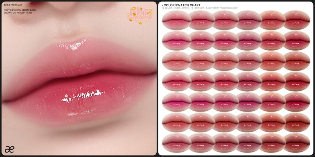 Dizzy Lipgloss - EvoX	<a href="http://maps.secondlife.com/secondlife/Dove/92/43/1108" target="_blank">Teleport</a>