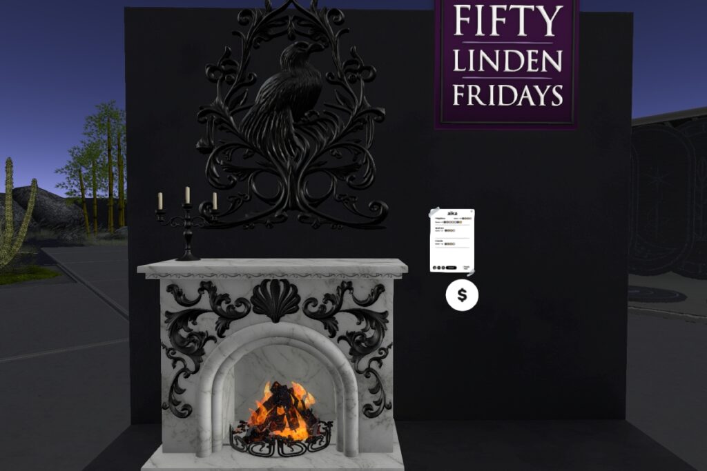 Raven's Fireplace	<a href="http://maps.secondlife.com/secondlife/aika%20mainstore/130/63/11" target="_blank">Teleport</a>