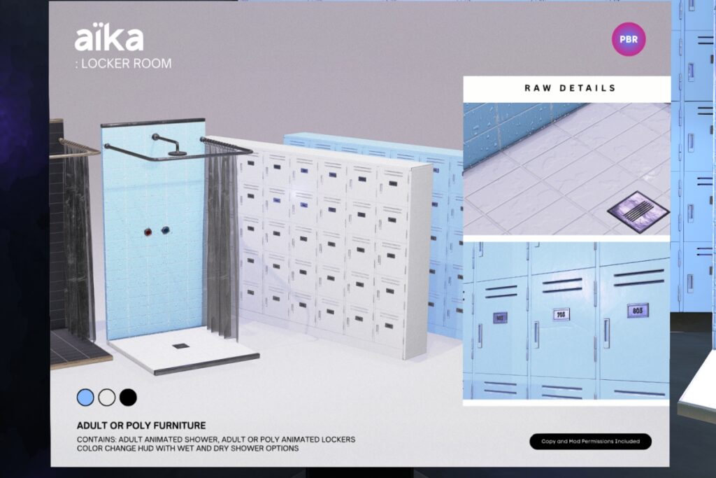 Locker Room Furniture &amp; Decor Set, L$1499-L$1999