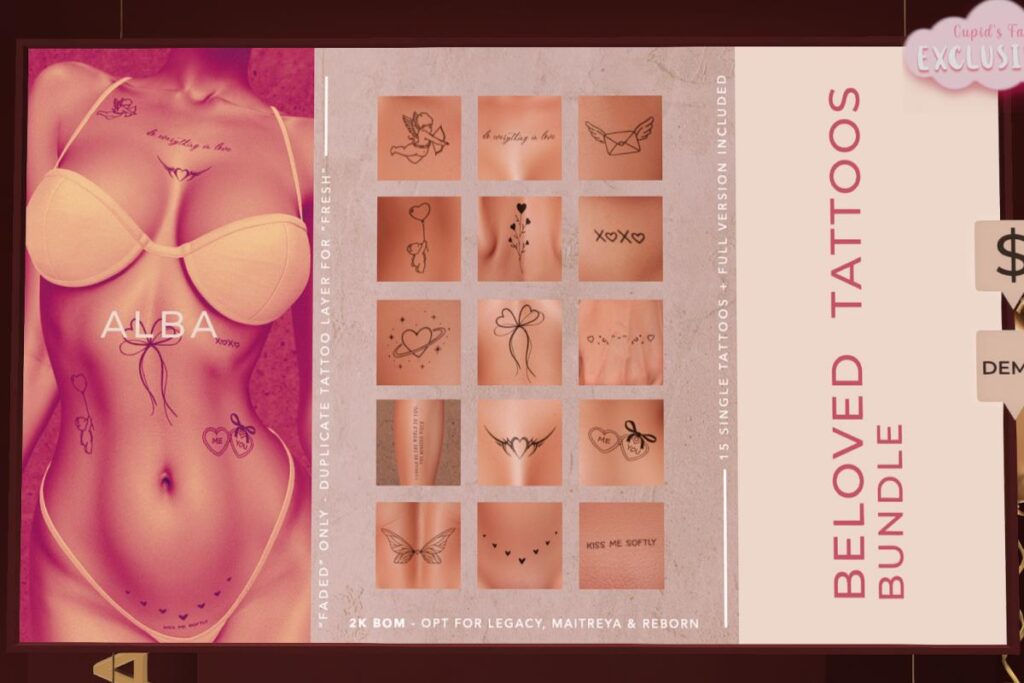 Beloved Tattoo Bundle, L$299