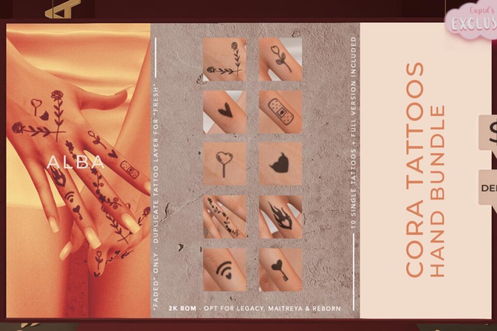 Cora Tattoo Bundle, L$199