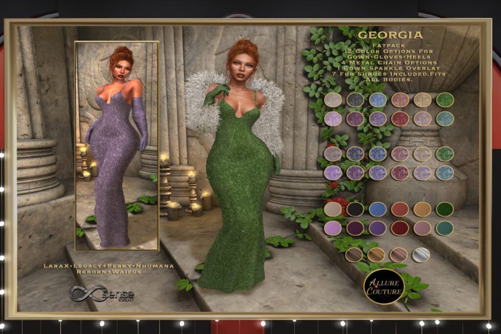 Georgia Gown - Legacy/MaitreyaX/Nhumana/Reborn/+mods, L$105 each/L$263 FP