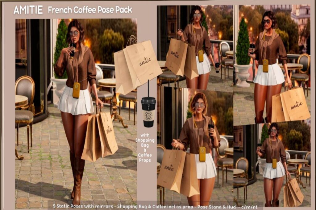 French Coffee Pose Pack, L$295 | French Coffee Fatpack, L$790
