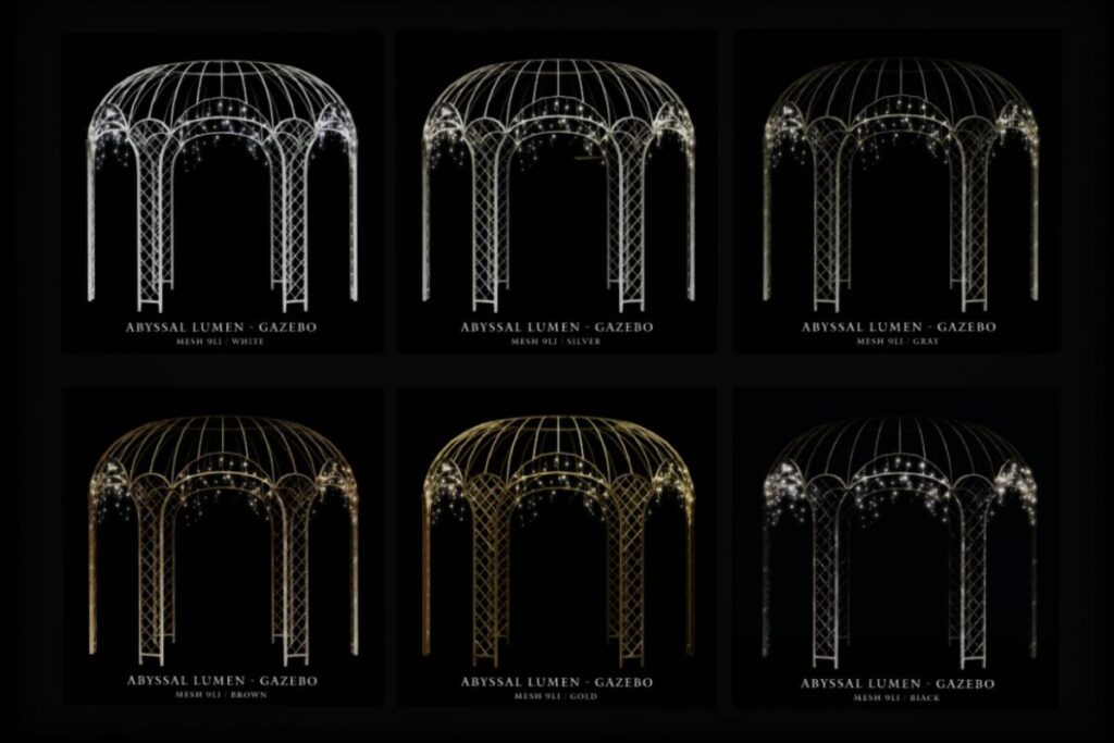 Abyssal Lumen Gazebo, L$279 each/L$699 FP