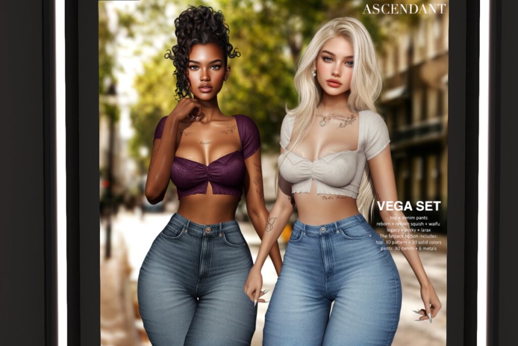 Vega Top &amp; Pants - Legacy/MaitreyaX/Reborn/+mods, L$275 each/L$1150 each