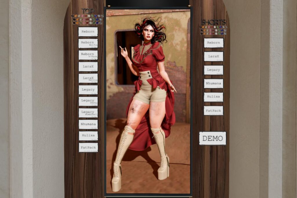 Heliodora Blouse and Shorts - Legacy/MaitreyaX/Nhumana/Reborn/+mods, L$575 each/L$1975-L$2175 each FP