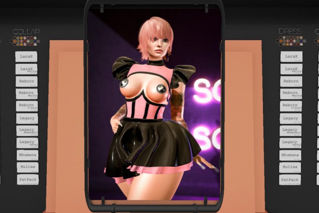 Ymerlda Dress and Collar - Legacy/MaitreyaX/Nhumana/Reborn/+mods, L$575 each/L$1975 each FP