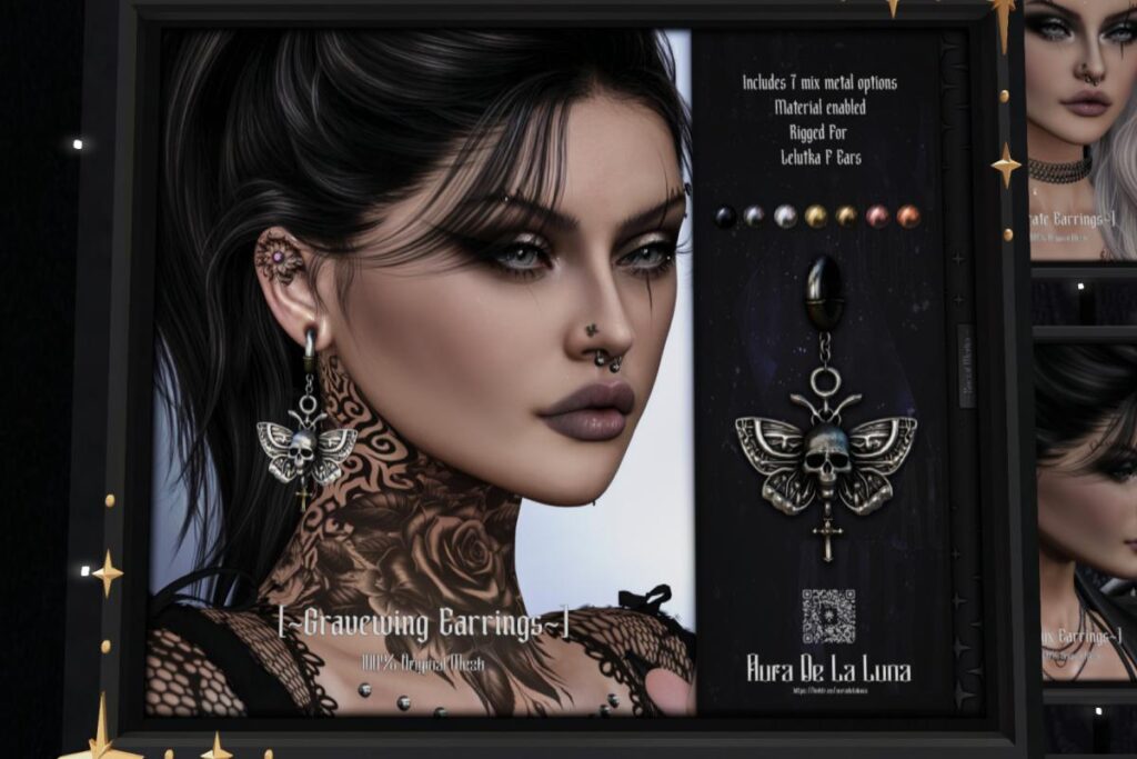 Gravewing Earrings - EvoX F Ears, L$350