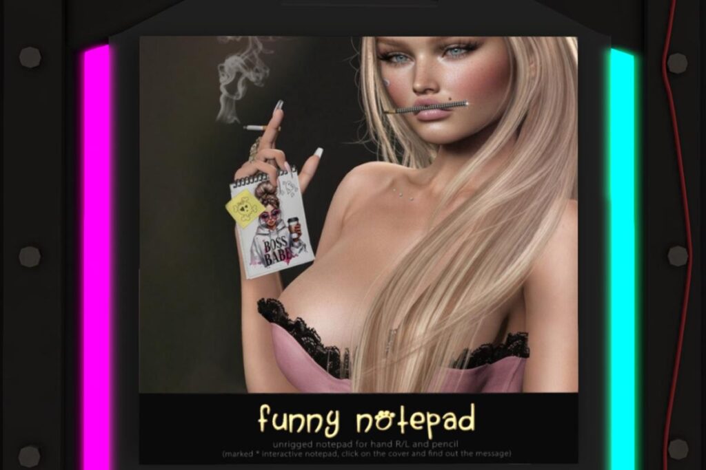 Funny Notepad Holdable, L$75 per play