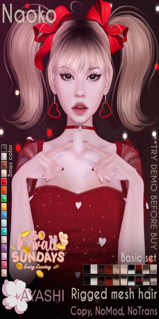 Naoko Hairstyle	<a href="http://maps.secondlife.com/secondlife/MagnetiS/191/128/10" target="_blank">Teleport</a>