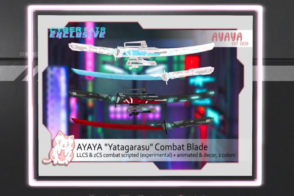 Yatagarasu Combat Blade, L$275 each/L$349 FP