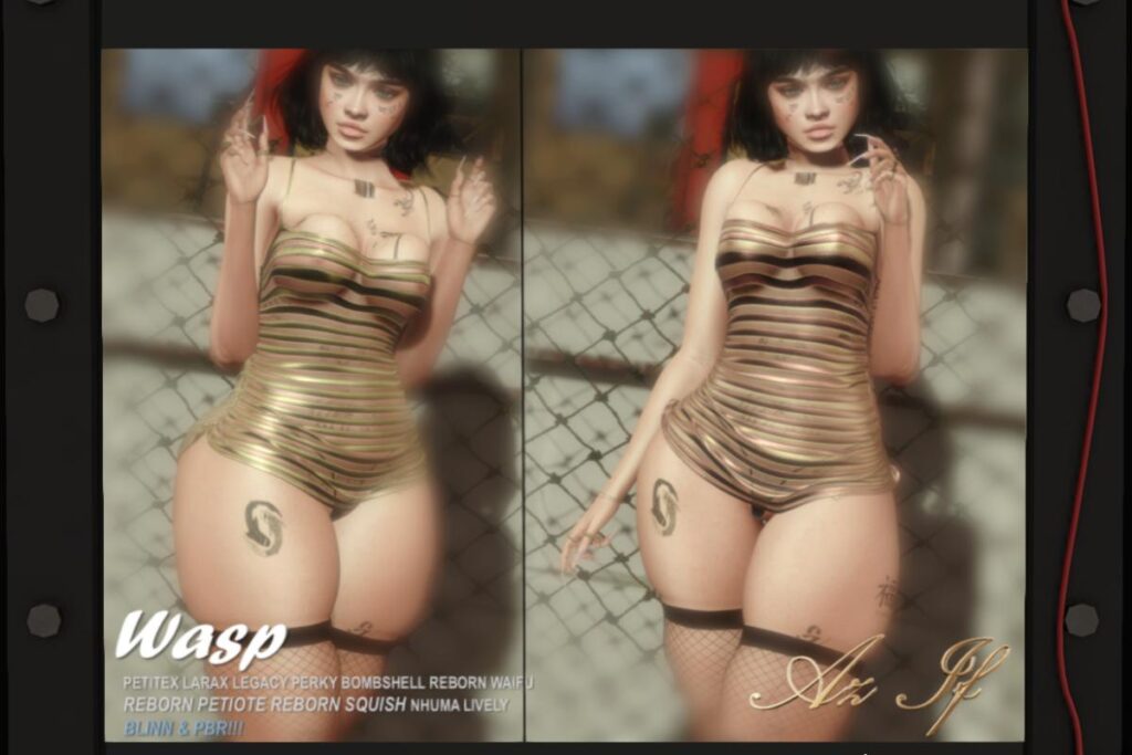 Wasp Dress - Legacy/MaitreyaX/Nhumana/Reborn/+mods, L$699 each/L$1999 FP