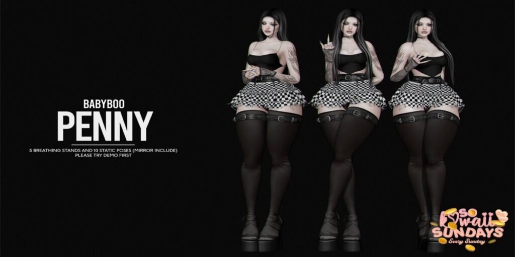 Penny Poses	<a href="http://maps.secondlife.com/secondlife/Cult%20Grounds/16/23/1022" target="_blank">Teleport</a>