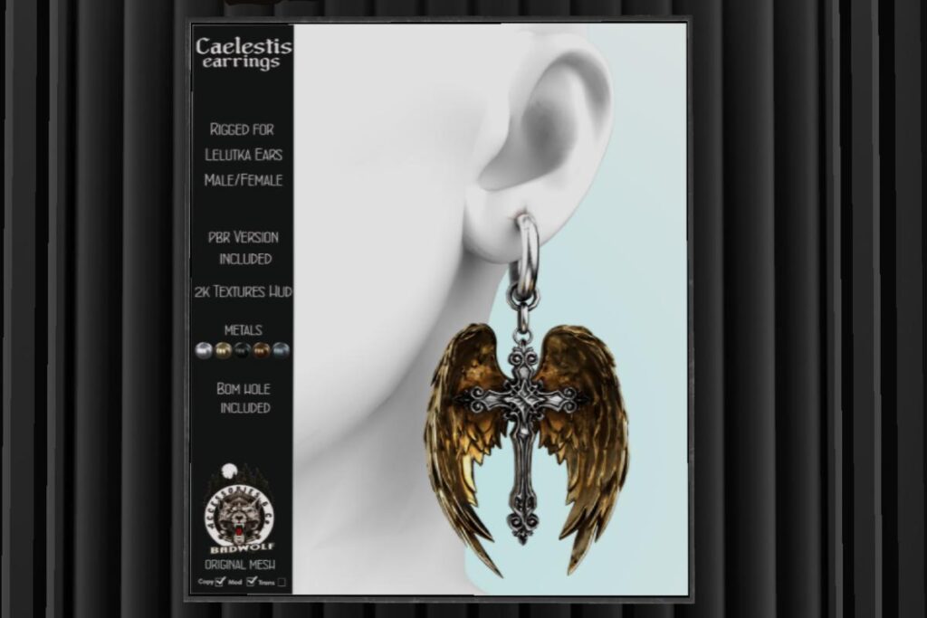 Caelestis Earrings - EvoX F+M Ears, L$350