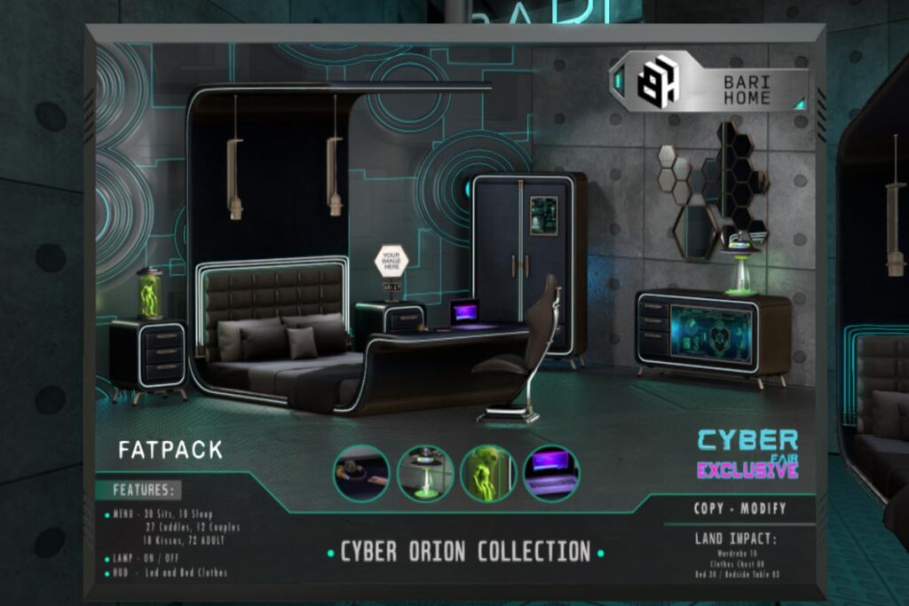 Cyber Orion Collection, L$199-L$499 each/L$950 FP