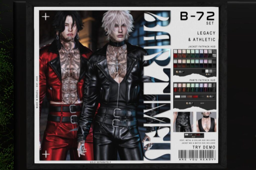 B-72 Jacket and Pants - Legacy/+mods, L$320-L$350 each/L$2300-L$2700 each FP/L$5000 MP