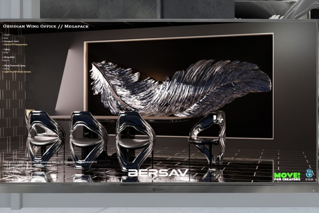 Obsidian Wing Office Collection, L$299-L$699 each/L$999 MP