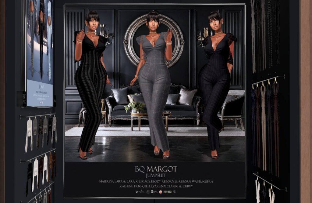 Margot Jumpsuit - Erika/GenX/Inithium/Legacy/Maitreya/Reborn/+mods, L$250 each/L$2600 FP
