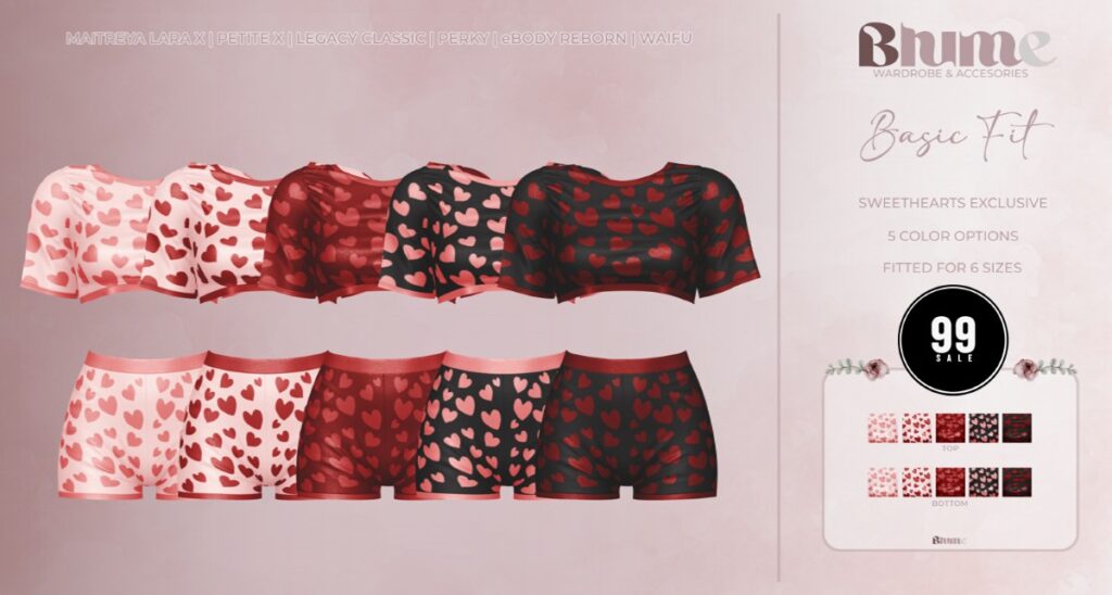 Basic Fit Sweethearts - Legacy/MaitreyaX/Reborn/+mods	<a href="http://maps.secondlife.com/secondlife/Bruschetta/150/42/1301" target="_blank">Teleport</a>