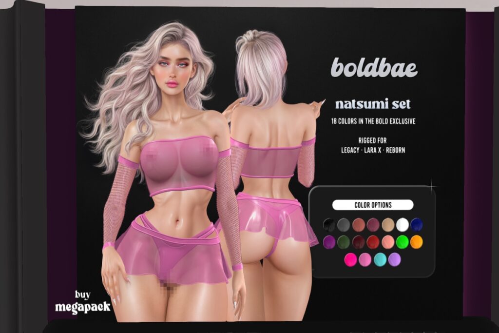 Natsumi Set - Legacy/MaitreyaX/Reborn	<a href="http://maps.secondlife.com/secondlife/Tortoise%20District/164/184/1212" target="_blank">Teleport</a>