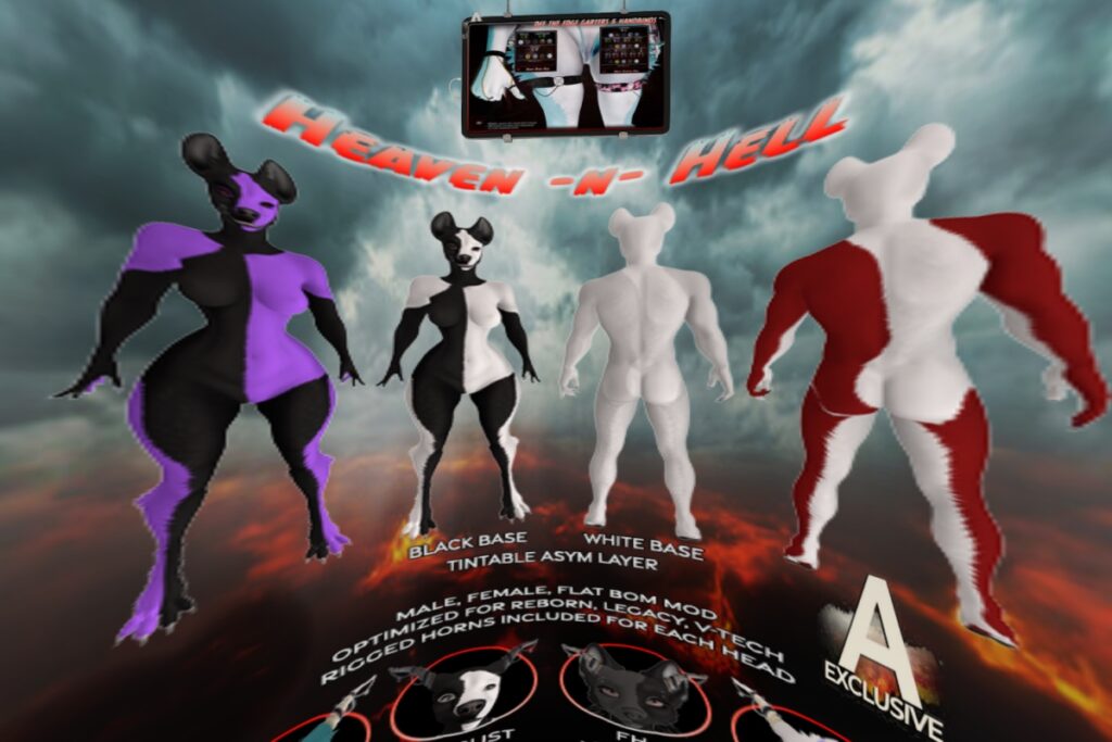 Heaven N Hell Mod Kit - Marz Sergal/August Espen/FH Vulpine/Cerberus Abaddon Gazer, L$400 each/L$1200 FP