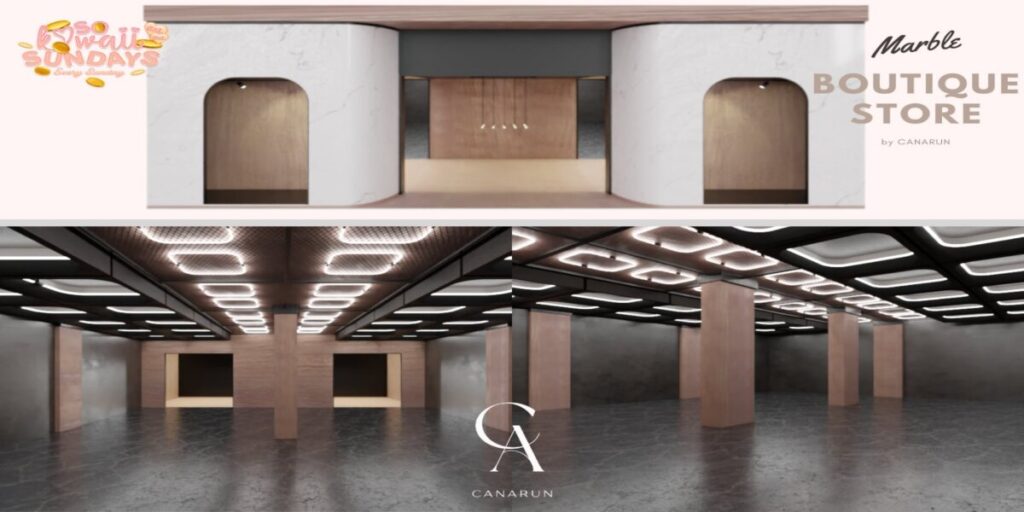 Marble Boutique Store Building	<a href="http://maps.secondlife.com/secondlife/Canarun/241/130/24" target="_blank">Teleport</a>