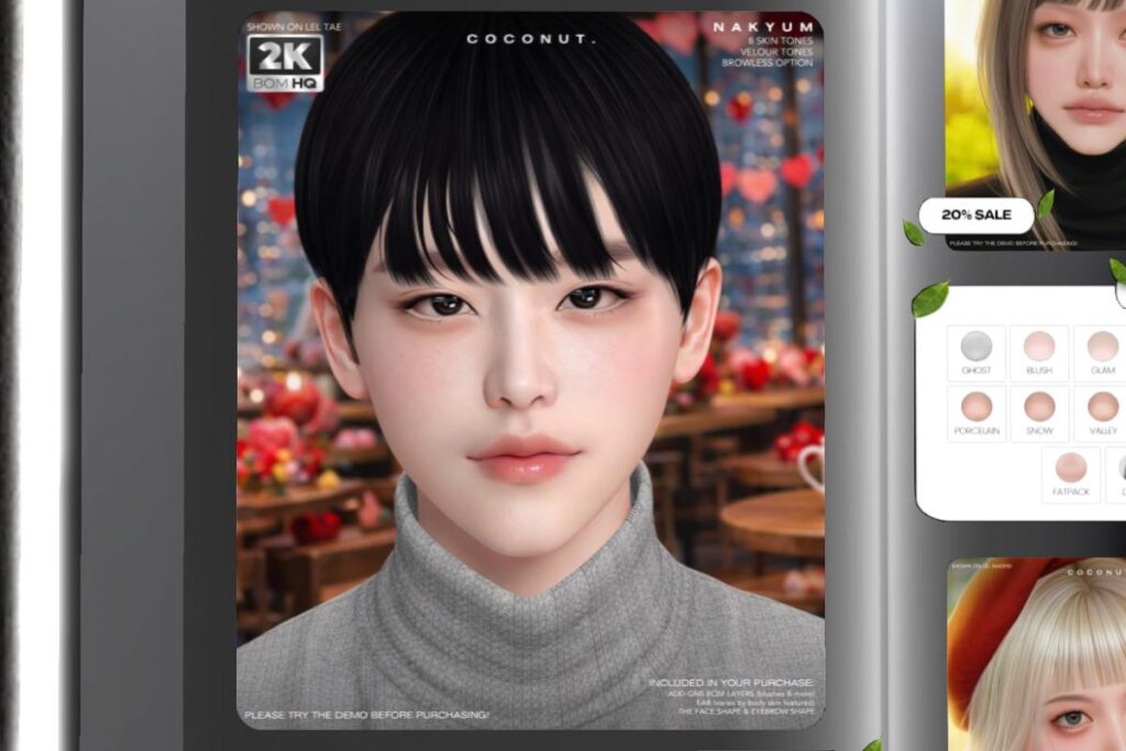 Nakyum Skin - EvoX/Velour, L$560 each/L$4400 FP