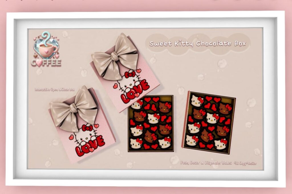 Sweet Kitty Chocolate Box [Red], L$399 | Sweet Kitty Chocolate Box Fatpack, L$599