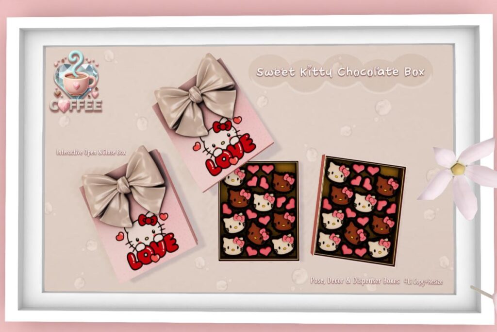 Sweet Kitty Chocolate Box [Pink], L$399 | Sweet Kitty Chocolate Box Fatpack, L$599