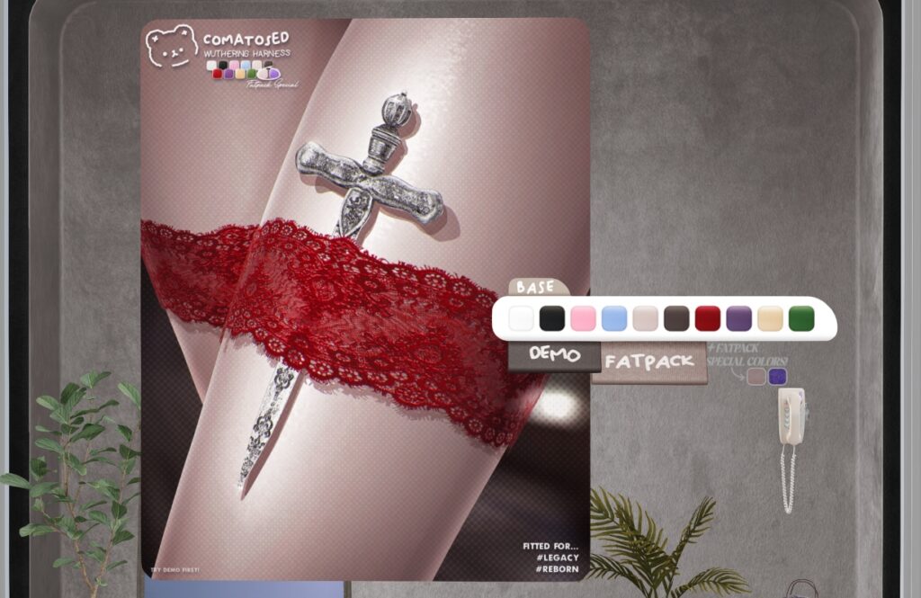 Wuthering Harness Garter - Legacy/Reborn, L$250 each/L$1200 FP