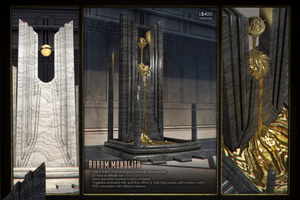 Aurum Monolith Decor, L$400