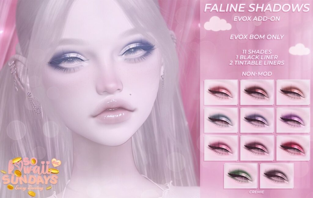 Faline Shadows - EvoX	<a href="http://maps.secondlife.com/secondlife/Soul/219/78/1256" target="_blank">Teleport</a>