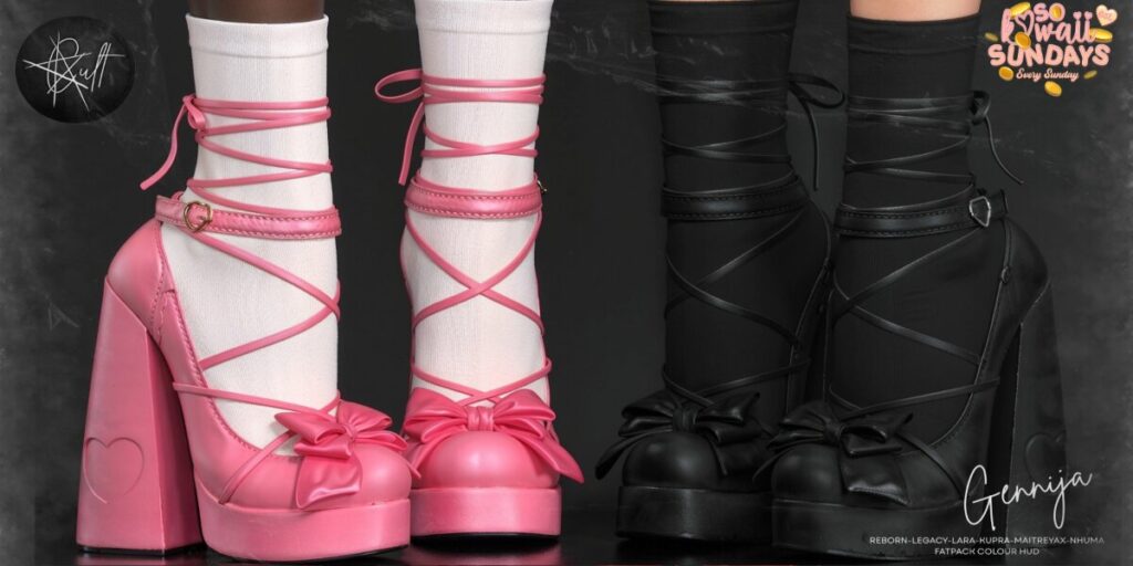 Gennija Heels - Inithium/Legacy/Maitreya/Nhumana/Reborn/+mods	<a href="http://maps.secondlife.com/secondlife/Cult%20Coven/162/79/32" target="_blank">Teleport</a>