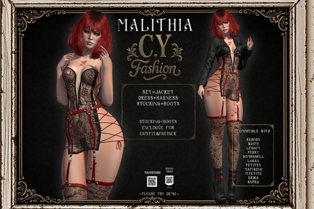 Malithia Jacket and Dress - Erika/Inithium/Legacy/Maitreya/Reborn/+mods, L$199-L$230 each/L$1799 FP