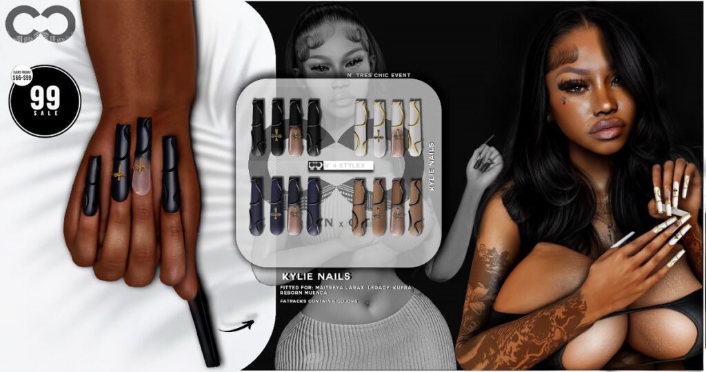 Kylie Nails - Inithium/Legacy/MaitreyaX/Reborn/Yentements	<a href="http://maps.secondlife.com/secondlife/Coral%20Rainbow/58/227/4032" target="_blank">Teleport</a>