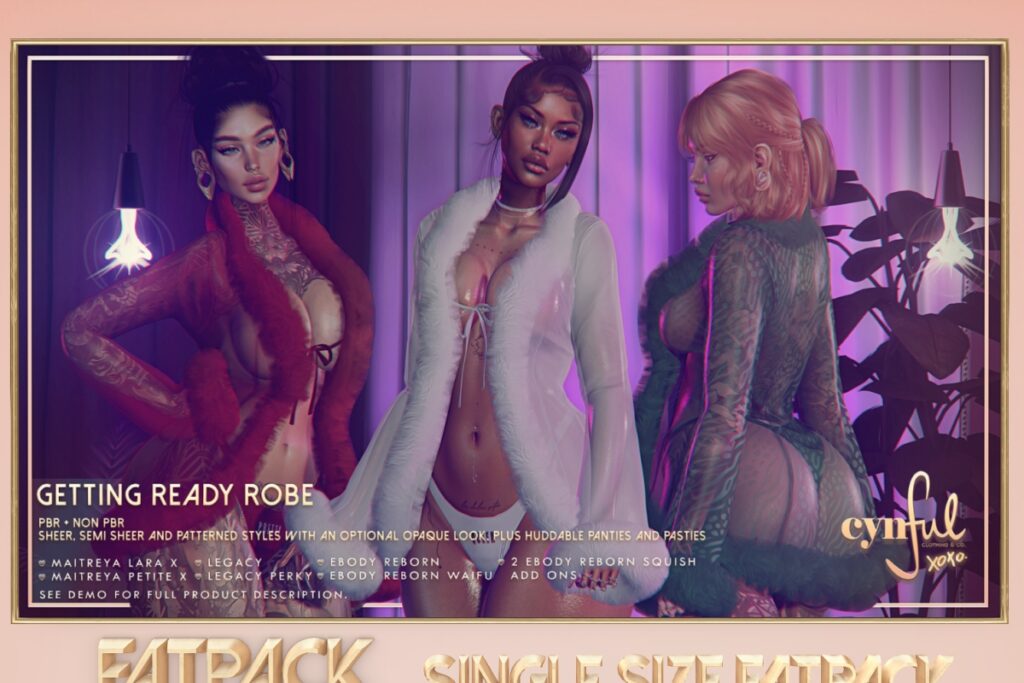 Getting Ready Robe - Legacy/MaitreyaX/Reborn/+mods, L$299 each color/L$999 each body FP/L$1999 MP