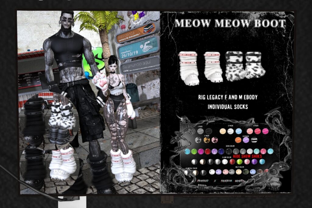 Meow Meow Boots - Legacy F+M/Reborn, L$399 each/L$1199 FP
