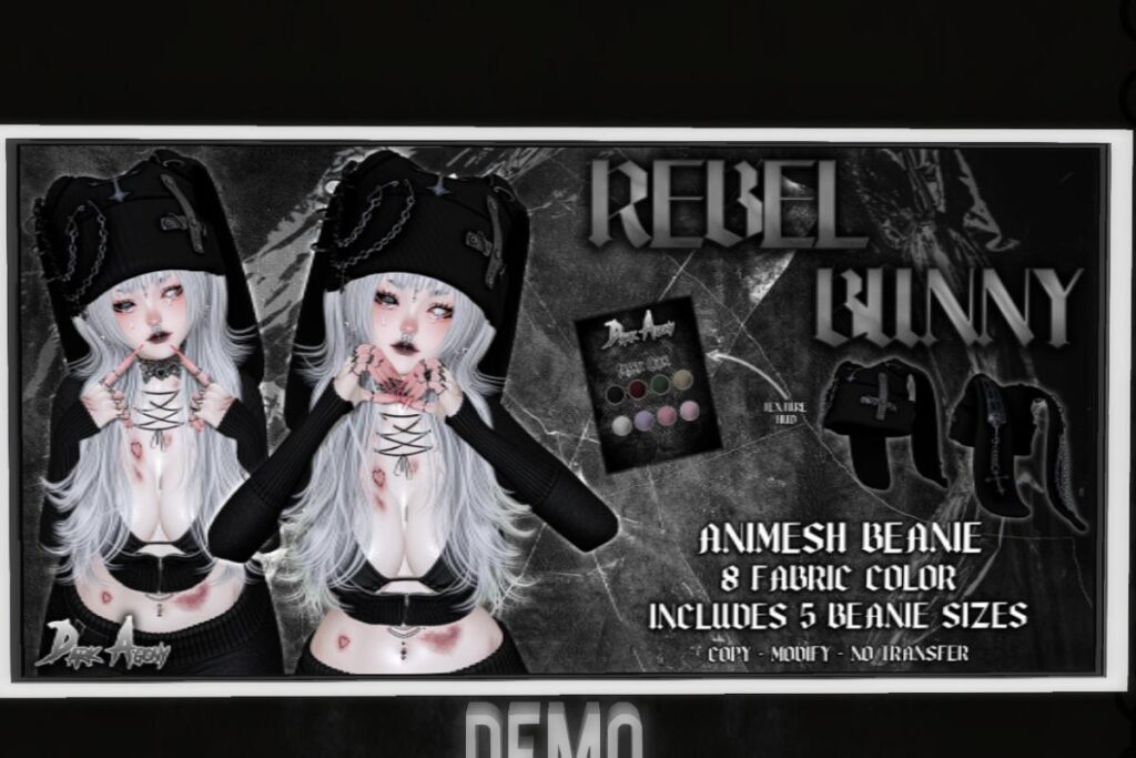 Rebel Bunny Animesh Beanie, L$499