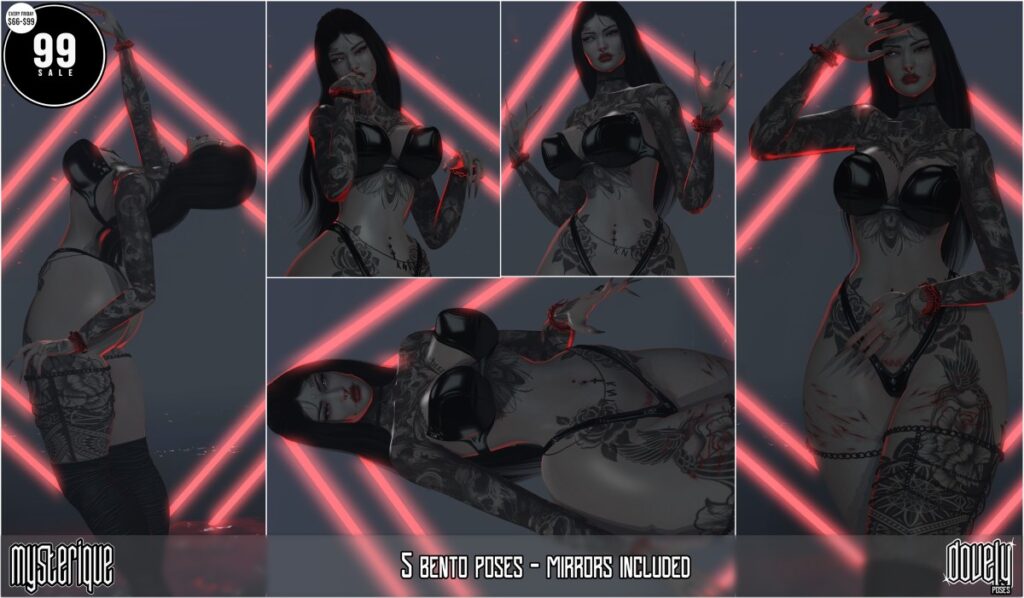 Mysterique Poses	<a href="http://maps.secondlife.com/secondlife/Shinigami/77/162/3" target="_blank">Teleport</a>