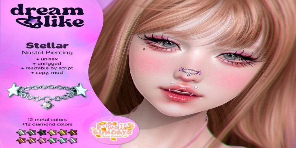Stellar Nose Piercing	<a href="http://maps.secondlife.com/secondlife/Tropical%20Bay/241/242/1001" target="_blank">Teleport</a>